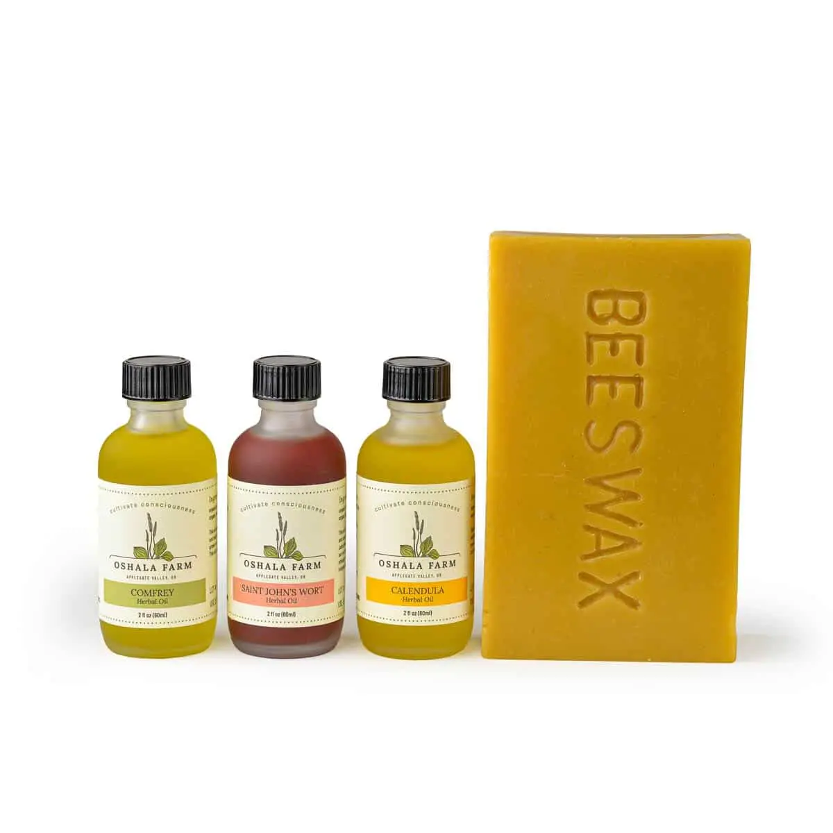 Oils of Comfrey, Calendula, St John's Wort, & Beeswax